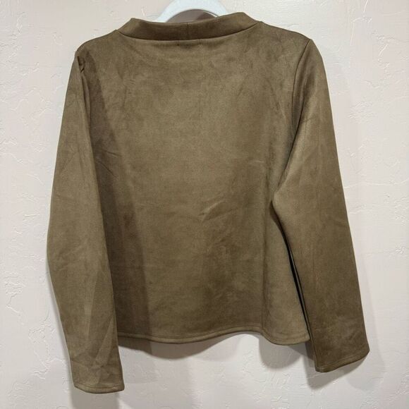 Faux Suede Button Trim Top Ann Taylor - Picture 6 of 7